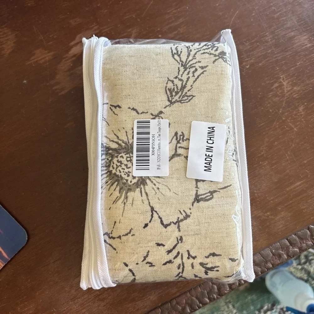 Vintage-Inspired Floral Shower Curtain, Black Tan Taupe 72x72 for Farmhouse Feel